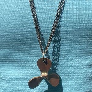 Propeller double chain long necklace